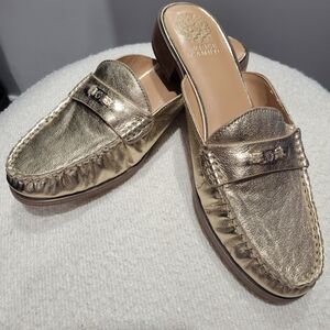 Vince Camuto Metallic Gold Loafers